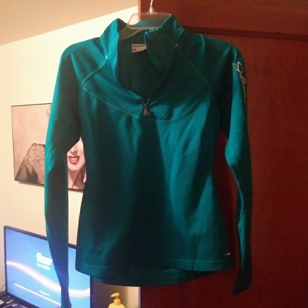 Women's Teal Half-Zip Pullover Sweatshirt